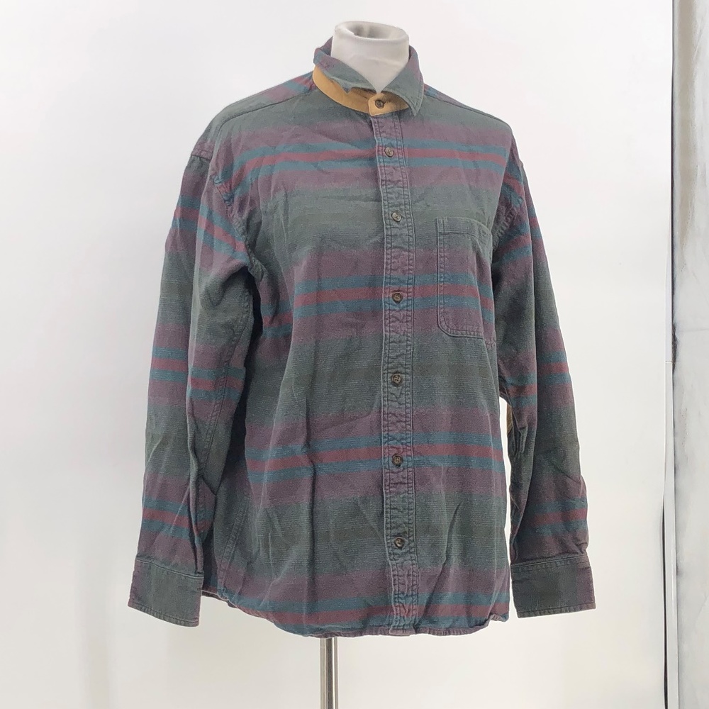 cabela's mens button up shirt suede elbow patches